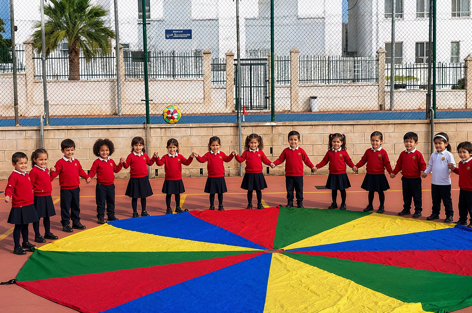 Alumnos en el Colegio Los Rosales